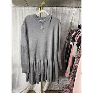 NWT Free People Mini sweater dress grey size L  MSRP $148
